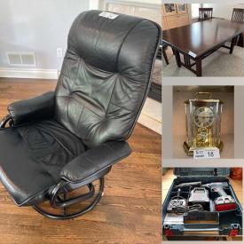 MaxSold Auction: This online auction features crystal ware, vintage jewelry, LG refrigerator, Kenmore freezer, furniture such as side tables, leather swivel recliner, stylist chair, dresser, and dining room table, framed artwork, kitchenware, glassware, vintage clothing, power tools, CDs, DVDs and much more!
