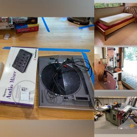 MaxSold Auction: This online auction features Euroshop woodworking machine, shelving units, teak bed frames, luggage, serveware, garden tools, glassware, small kitchen appliances, Sony turntable, hardware, exercise equipment, IKEA countertops, power tools, fencing and much more!
