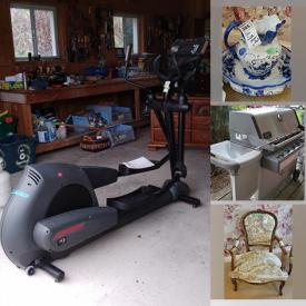 MaxSold Auction: This online auction features a coffee table, Farmhouse cabinet, console table, dresser, fondue set, blue china, sewing machine, oil lamps, costume jewelry, Heritage Village, spinning wheel, original painting, cat supplies, cleaning supplies, chain saw, garden tools and much more!