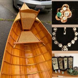 MaxSold Auction: This online auction features wooden canoe, jewelry such as 14k gold, sapphires, diamond rings and sterling silver, Grizzle Z table saw, power tools, furniture such as wooden hutch, vanity, handcrafted desk, and dressers, framed wall art, glassware, 34” Vizio TV and much more!
