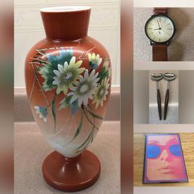 MaxSold Auction: This online auction features ceramic sculptures, Japanese Mt. Fuji painting, Breville juicer, MCM abstract vase, Per Lutken vase, Kondu desk lamp, Gutenberg’s press, Santana poster, Adventure Time nesting dolls, Danish charger, Marvin Oliver serigraph, vintage French cake mold, pottery, Kachina doll and much more!