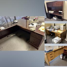 MaxSold Auction: This online auction features printers, executive desk, credenza, reception desk, microwave and much more!