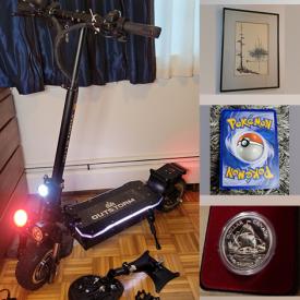 MaxSold Auction: This online auction features coins, yard tools, Pokemon cards, stamps, video game systems, Imari ware, vintage books, violin, Indigenous art, rattan furniture, yard tools, sterling silver jewelry, LPs, electric scooter and much more!