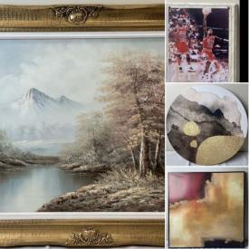 MaxSold Auction: This online auction features original artworks, watercolours, Lee Bogle indigenous artwork, wood burned artwork, cat portraits, paintings, framed prints, Jim Collins &#39;Edge of the Pond&#39;, Michael Jordan plaque, Canucks jersey framed photo and much more!