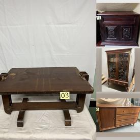 MaxSold Auction: This online auction features Royal Doulton, Coalport, furniture such as mahogany dining chairs, art deco style coffee table, highboy dressers, mid-century sideboard and mahogany cabinet, framed wall art, vintage cameras and much more!