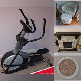 MaxSold Auction: This online auction features grill, chairs, curtains, Elliptical machine, fireplace, craftsman tool, storage, bed room set and much more!