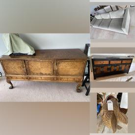 MaxSold Auction: This online auction features furniture such as a sideboard, tables, secretary, chaise lounge, opera chair, loveseat, armoire, bar stools, living room sofa, coffee table, mahogany sideboard, mahogany dining table and more, vintage pitchers, pewter service, silverplate, Suzie Cooper demitasse sets, glassware, small kitchen appliances, kitchenware, needlepoint, Royal Grafton dinnerware, carpets, vacuum, ceramic fountain, shop vac, BBQ grill and much more!