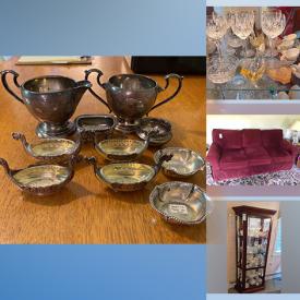 MaxSold Auction: This online auction features wall art, travel supplies, boots, antiques dolls, pie crust table, lamp and table. Includes music box, coffee table, crystal tea cups, China set, beaded flowers and stands. Also includes Fenton glass, opera glasses, perfume bottles, Christmas dishes, curio cabinet, cherrywood hutch and buffet with drawers and much more!