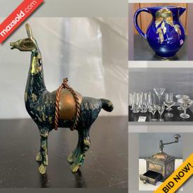 MaxSold Auction: This online auction features signed original art, fine china, Royal Doulton, home decor, dishware, porcelain, serving ware, collector plates, stone carvings, collectible bells and much more!