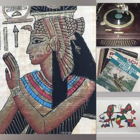 MaxSold Auction: This online auction features antique phonographs, Egyptian paintings, antique maps, LPs, vintage zither, vintage books, Picasso stone lithographs, washer, dryer, and much more!