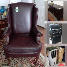 MaxSold Auction: This online auction features a Char-Broil hybrid BBQ grill, furniture such as upholstered armchair, dining table, Broyhill dresser, bed frames, and armoire, yard tools such as Toro lawnmower and Black & Decker leaf blower and much more!