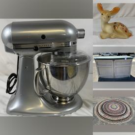 MaxSold Auction: This online auction features small kitchen appliances, braided rug, vintage bronze statue, sports collectibles, wheelchair, Fenton glass, framed wall art, yarn, craft supplies, vintage jewelry, area rugs, art pottery, board games, TV, snorkeling gear, hand tools, vinyl records, new vintage men&#39;s shirts, live plants, BBQ grill, garden pots and much more!