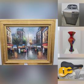 MaxSold Auction: This online auction features original oil paintings, patio furniture, washing machine, vintage billiard accessories, guitars, vinyl records, vintage mini books, depression glass, comics, art glass, sports trading cards, and much more!