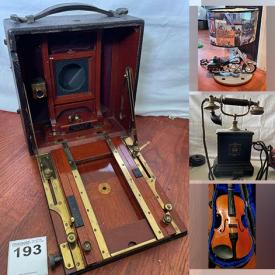 MaxSold Auction: This online auction features dresser, cabinet, pocket watch, costume jewelry, crystal glassware, Royal Albert china, Canon cameras, vintage sewing machine, accordion & ukulele, tools and much more!