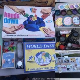 MaxSold Auction: This online auction features crafting stamps & supplies, board games, calligraphy supplies, fabric, new jewelry, yarn, metal display racks and much more!