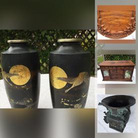 MaxSold Auction: This online auction features antique brass vases, art pottery, vintage novelty teapot, Olympic team coins, original painting, collector plates, vintage terracotta incense burner, raku vases, Vintage Chinese fan, Chinese table screen, art glass, stained glass panel, vintage abacus, and much more!