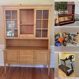 MaxSold Auction: This online auction features shelving units, storage cabinets, bookcases, Bauhaus loveseat, desk, Thomasville dresser, dining chairs, entertainment cabinet, rugs, fireplace, prints, room divider, bar stools, luggage, Schwinn treadmill, Husqvarna snowblower and much more!