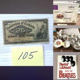 MaxSold Auction: This online auction features Old European money, foreign coins, Canadian money, American money, collection of vinyl, Silver plate servers, coins collection, paper bills, records, vintage plates, tea cups and saucers, figurines, vases, ceramic shoes, Silver plate items, posters, books, Collection of Beatles mug, radio, dehumidifier, vases, collectible spoons, glassware, Schuman Arzberg Lunch Set, jewelry, luggage and much more!