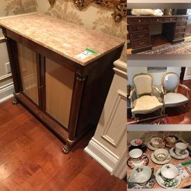 MaxSold Auction: This online auction features Print and umbrella stand, tools, mirrors, coats, antique chair, stools, sofa, table figurines, coffee set, Dinning table, chairs and much more.