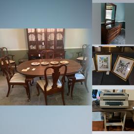 MaxSold Auction: This online auction features Henry Miller piano, Lenox, weighted sterling, Hummel, fine china, furniture such as storage bench, wingback chair, wall units, four-piece sofa and cherry wood dining table, lamps, DVDs, framed wall art, exercise equipment and much more!