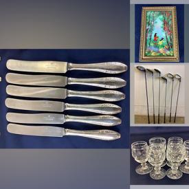 MaxSold Auction: This online auction features diamond earrings, costume jewelry, teacup/saucer sets, crystal glassware, Limoges decorative egg, art books, wicker/rattan furniture, area rugs, framed wall art, Coca Cola collectibles, golf clubs, printer, mini pool table, toys, yarn, games and much more!