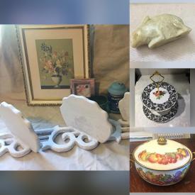 MaxSold Auction: This online auction features men’s clothing, DVDs, plant pots, power tools, carving toys, decorative plates, sports trading cards, vintage geisha lamp, fabric, craft supplies, Ronald Woodall prints, pool vacuum, lawnmower, jewelry, wicker furniture and much more!