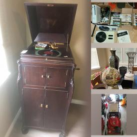 MaxSold Auction: This online auction features framed prints, 32” Sony TV, antique chandelier, Xbox 360, furniture such as antique cabinet with victrola, dining table, side chairs and dressers, lamps, small kitchen appliances, outerwear, sporting gear, camping gear, Toro mower, yard tools, exercise equipment, board games, storage shelving, books, Lego, LPs and much more!