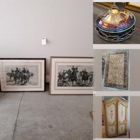 MaxSold Auction: This online auction features wall art, carved decors, sideboard, flatware, bags, silverplate, books, crystalware, pottery, china sets, Asian plant pot, rugs, armoire and much more!