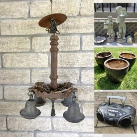 MaxSold Auction: This online auction features garden pots & decor, patio furniture, garden tools, vintage tools, office supplies, table linens, women\'s clothing & shoes, NIB light fixtures and much more!