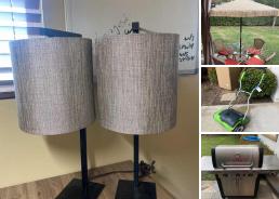 MaxSold Auction: This online auction features an office chair, wooden bench, nesting tables, rattan patio set, vanity chair, patio fire pit table, portable monitor, studio lights, wall mirrors, electric fireplace, garden items and so much more!!!