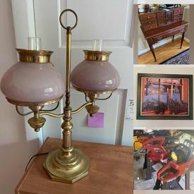 MaxSold Auction: This online auction features a Lighted China Hutch, vintage dresser, nightstand, coffee table, Banjolele, metal wall art, Lenox china, sewing machine, emergency ladder, air conditioner, generator, snow blower, yard tools and much more!