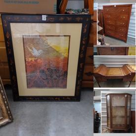 MaxSold Auction: This online auction features baby items, dressers, vintage glass cabinet, antique roll-top desk, framed wall art, mirrors, small kitchen appliances, crystal chandelier, board games, ukulele, desk accessories, security cameras, stemware and much more!