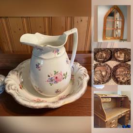 MaxSold Auction: This online auction features hall tree stand, music cabinet, trunk, silver-plate, depression glassware, appliances such as coffee maker, mixer, crock pot, yogurt maker, freezer, vintage camera, Ipad, craft supplies, exercise equipment, decorative pump, snow thrower, tools and much more!