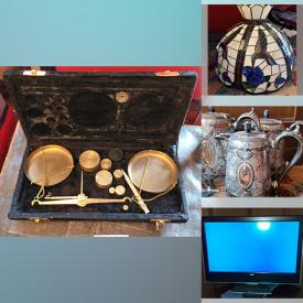 MaxSold Auction: This online auction features ceramics such as Staffordshire and Limoges, fashion such as handbags, women's jackets and long coats, home décor such as stained glass, mirrors, Murano glassware, crystalware, and framed artwork, silverplate such as bowls, platers, tray, and condiment dispensers and much more!