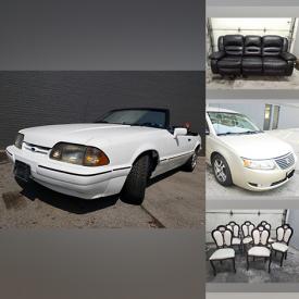 MaxSold Auction: This online auction features 2005 Saturn Ion, 1988 Convertible Ford Mustang, patio set, ceramics, ladies’ shoes, books, small kitchen appliances, lamps, dishware, portable DVD player, car stereo, furniture such as a china hutch, dining room chairs, dining room table and leather couch, 41” RCA TV and much more!