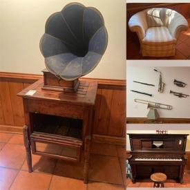 MaxSold Auction: This online auction features a dining table and chair, cabinet, bar stool, dresser, vanity, secretary desk, China, figurines, office supplies, wall art, ice maker, sport equipment, organ, tools and much more!