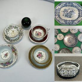 MaxSold Auction: This online auction features Royal Doulton figurines, vintage Wedgewood Jasperware, art glass, vintage Majong tiles, Lladro figurines, coins, vintage postcards, vintage watches, framed artwork, vintage guitar, vintage books, teacup/saucer sets, studio pottery, Hoselton sculptures, pram, cedar chest, stamps, area rugs, diamond rings and much more!