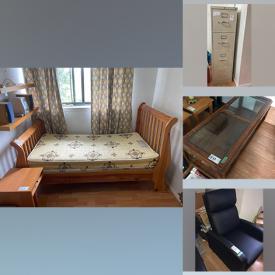 MaxSold Auction: This online auction features Side Table, Bed, Floating Shelves, Lamp, Stereo, Mirrors, Filing cabinets, Monitor, Bookshelf, Books, Wood Décor, Dishes, Bags, Luggage, Coffee Table, Lamps, Stereo, Speakers, Frames, Prints and much more!