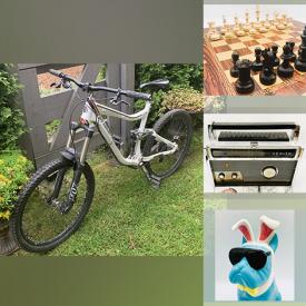 MaxSold Auction: This online auction features mountain bike, decanter set, teapots, vintage suitcase, antique Cloisonne trinket boxes, collector plates, studio pottery, wooden carvings, coin banks, vintage books, beer steins, vintage framed artwork, soapstone carving, antique mud man figure, African folk art figures, vintage tins, hand tools, art glass, currency, world coins, jewelry, vinyl records and much more!