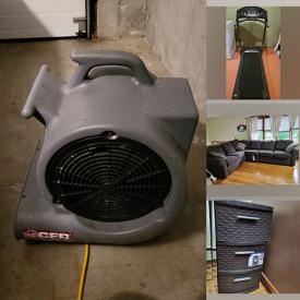 MaxSold Auction: This online auction features sectional sofas, futon, TV stand, storage drawers, treadmill, dining table & chairs, electric keyboard, commercial air dryer and much more!