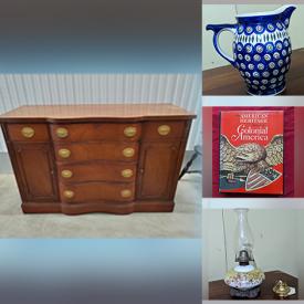 MaxSold Auction: This online auction features kitchen island, antique drum table, games, art pottery, collector plates, small kitchen appliances, beauty appliances, vintage books, oil lamp, books and much more!