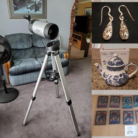 MaxSold Auction: This online auction features silver earrings, vinyl records, cameras & accessories, new backpacks, decorative plates, telescope, mineral collection, Non-sports trading cards, video game system, steel bed frame, vintage books, and much more!