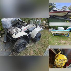 MaxSold Auction: This online auction features 25 Ft Rinker Boat, Cadorette Boat, Record Player, Tools, Diving Goggles, windows, Game Board, Lawn Tractor, Pressure Washer, Trimmer, Solar Panel, Electronic, Fry Pan, Leaf Blower, Camp Lantern and much more!