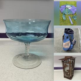 MaxSold Auction: This online auction features silverplate glasses, serving dishes, decanter, egg coddler, golf clubs & bag, rain chains, screen room, tent and much more!