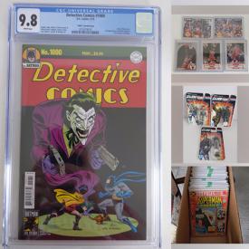 MaxSold Auction: This online auction features 50” Plasma TV, sports memorabilia, trading cards such as NHL, NFL, Marvel, and WWF, vintage Superman stamp, GI Joe figures, Wizard of Oz, graded comics, vintage Micro Machines and much more!