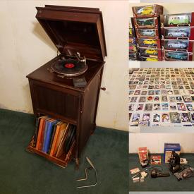 MaxSold Auction: This online auction features NIP Volkswagen diecast model car collection, antique doll bed, antique iron bed, vintage newspapers, books & bottles, sports trading cards, electric organ, hobby tools, computer gear and much more!