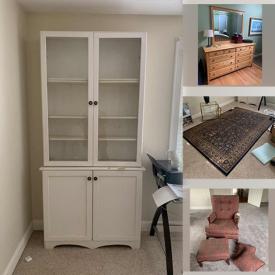 MaxSold Auction: This online auction features dresser, area rug, framed prints, painting, electronics, secretary, tables, lamps, crystalware, cookware, bed frame, hutch, vacuum cleaner, boots, treadmill, tools, bike racks, saddle seat, yard and gardening tools and much more!