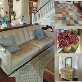 MaxSold Auction: This online auction features potted plants, furniture such as leather sofa, drafting table, wicker chaise and dresser, sports equipment, board games, DVDs, home decor, books, power tools and much more!