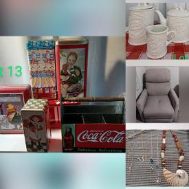 MaxSold Auction: This online auction features framed art, costume jewelry, small kitchen appliances, Midea window AC, storage shelving, side tables, footwear, electric recliner and more!\n\n\n\nNote: 5, 7, 16, 17, 19, 21, 23, 25, 26, 47   - removed value stated by seller