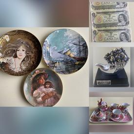 MaxSold Auction: This online auction features vintage ceramics, miniature Limoges, costume jewelry, Canadian banknotes, coins, vintage magazines, art books, miniature ceramics, hockey cards, comic books, autographed photos, Royal Doulton plates, antique keys and much more!